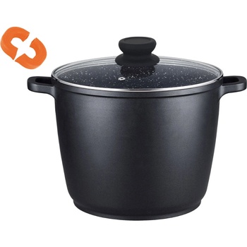 Sapir Дълбока тенджера с капак ZEPHYR ZP 4318 M24D, 6.2 литра, 24х16.5 см, Ръкохватки, Покритие Granite, Индукция, Черен (1318120051)