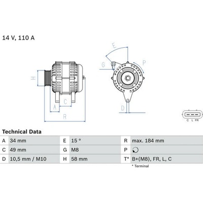 generátor BOSCH 0 986 083 640