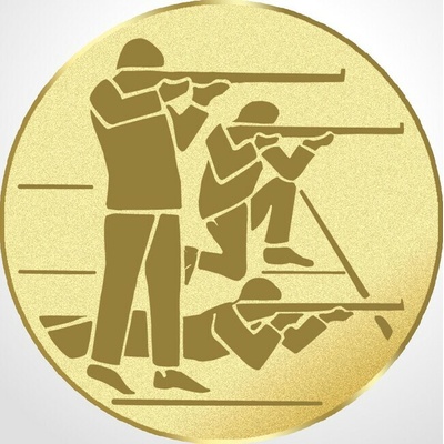 D1-34B/G Emblém pr.25mm streľba zlatý 2,5 cm