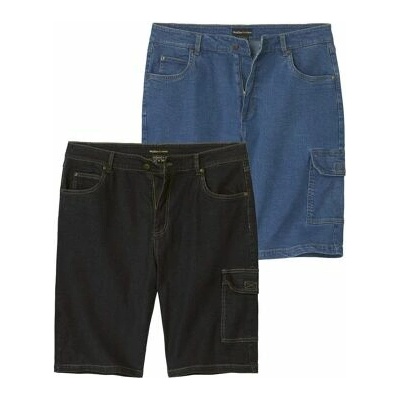 Atlas For Men Sada 2 strečových rifľových bermúd Comfort Modrá