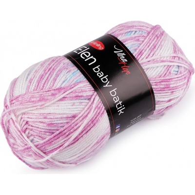 Prima-obchod Pletací příze Elen baby batik 100 g, barva 4 (5113) fialová světlá