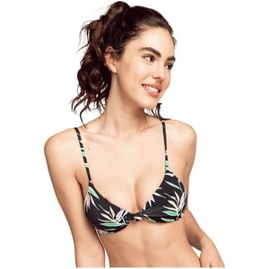 Billabong Sol Searcher Knotted Trilet bikini top - Black (Flowers)