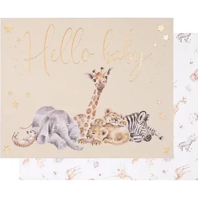 Wrendale Designs Přání k narození dítěte Wrendale Designs "Little Savannah" - Africká zvířátka