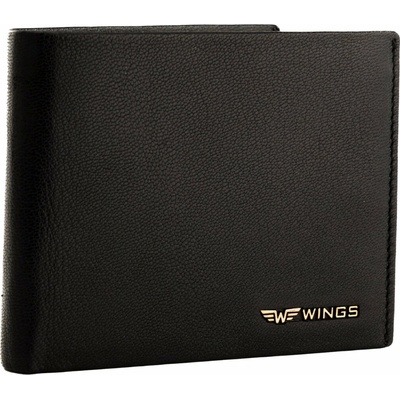 WINGS Pánská černá peněženka WINGS z přírodní kozí kůže L