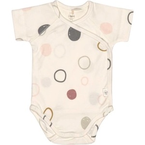 Lassig Бебешко боди с къс ръкав Lassig - Gots, 86/92 cm, 12-24 м, Circles Offwhite (4042183426365) - ozone