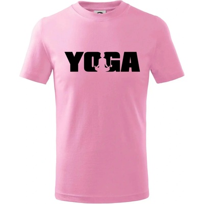 Yoga nápis tričko detské ružová