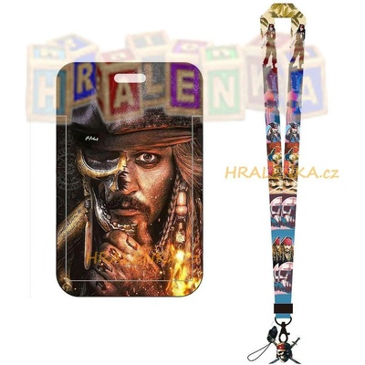 Šňůrka na krk s cedulkou Piráti z Karibiku Jack Sparrow