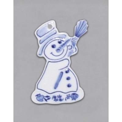 Cibulák vianočná ozdoba obojstranná snehuliak 5 cm cibulový porcelán originálny cibulák Dubí