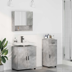 vidaXL Комплект мебели за баня 3 бр. Циментено сиво 61 x 35 x 64 см (3392956)