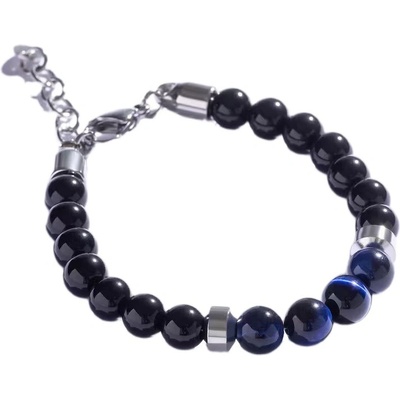 Marc Malone Stylový korálkový náramek s modrým tygřím okem MCGB5022