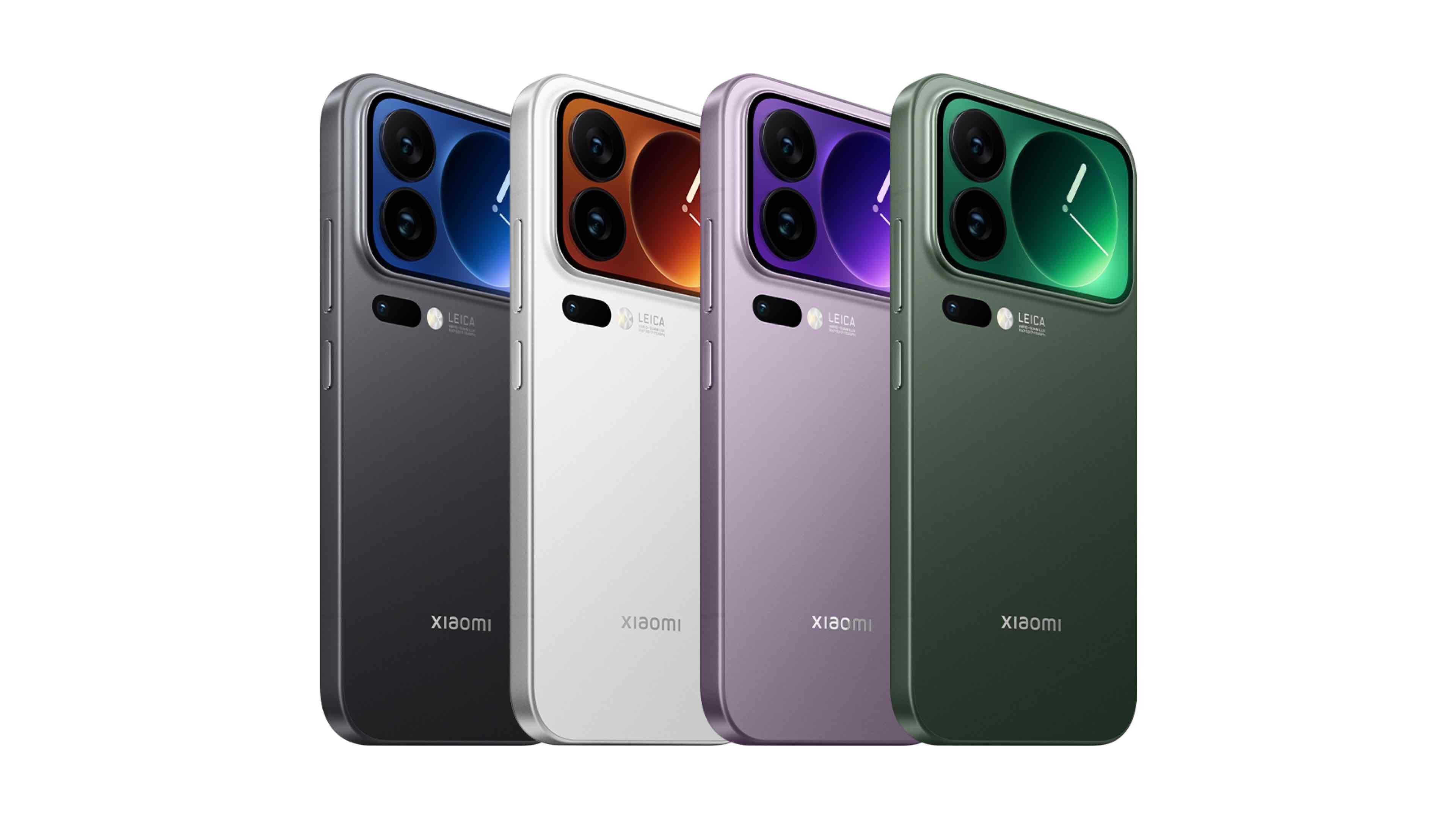 Xiaomi 17 Pro (Max) fekete, fehér, lila és zöld színben