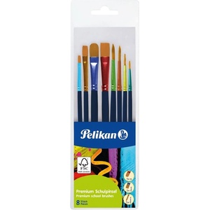 Herlitz Pelikan Premium 4-6-8-10-12 8бр. конични плоски смесени четки 00701181 (00701181)