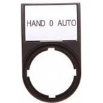 Eaton Descriptive plate HAND-0-AUTO 50x30mm black 22mm rectangular M22S-ST-D12 216493 Електрически кани