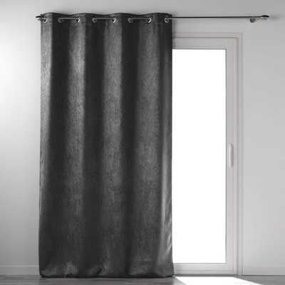 douceur d'intérieur Antracitový sametový zatemňovací závěs 135x280 cm Melodie – douceur d'intérieur