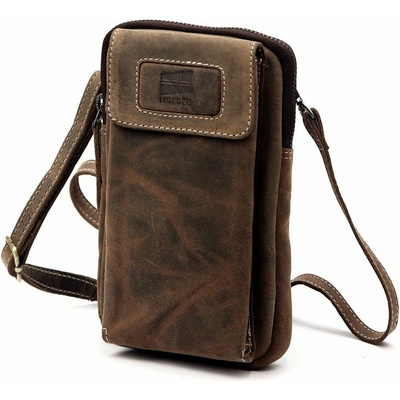 Nordee pánská malá kožená Crossbody taštička pouzdro na mobil no. 03 hnědá