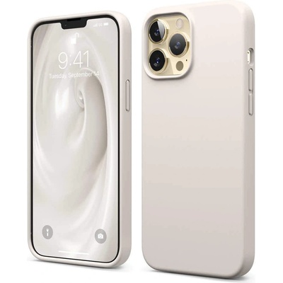 elago Soft Silicone Case - силиконов (TPU) калъф за iPhone 13 Pro Max (бежов)