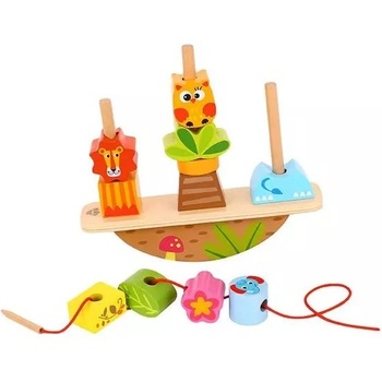 Tooky Toy Tooky Toy: Животинска балансна кула и нанизваща играчка (TY278A)