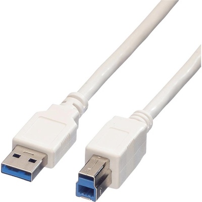 Value 11.99.8871 USB,USB 3.2 Gen1 (USB 3.0 / USB 3.1 Gen1) USB-A zástrčka, USB-B zástrčka, 3m, bílý