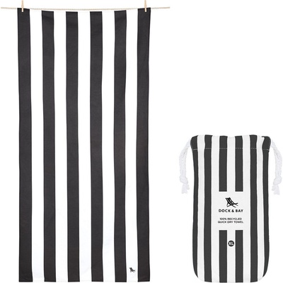 Dock & Bay Плажна кърпа бързосъхнеща, 90 x 200 см, цвят въглен (TOWLB-CAB-XL-BLACK-R)