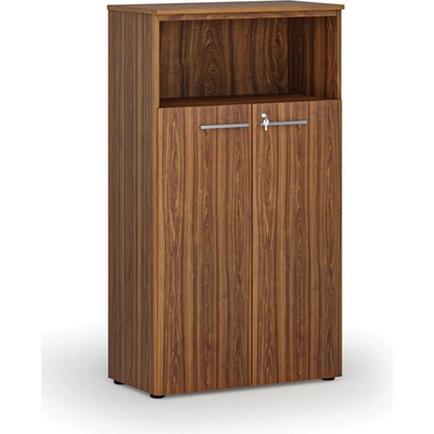 Primo Kombinovaná kancelárska skriňa WOOD, dvere na 3 poschodia, 1434 x 800 x 420 mm, orech