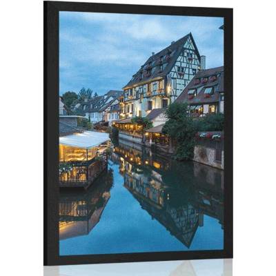 Plakát malebný kanál ve Francii - 20x30 silver