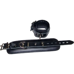 Mister B Essential Leather Lockable Ankle Restraints Black