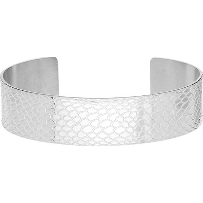 Manoki pevný bangles Regina chirurgická ocel hadí vzor BA978 stříbrná