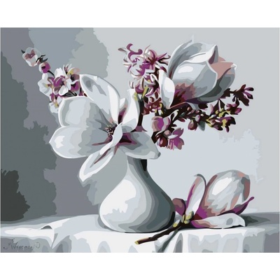 MALUJEŠ Malování podle čísel PIETER WAGEMANS MAGNÓLIE Rozměr 60 x 80 cm Rámování bez rámu a bez vypnutí plátna