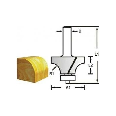 Makita D-48387 - Fréza do dřeva zaoblovací radiusová s kopírovacím ložiskem pr. 25,4 mm radius 6,35 mm