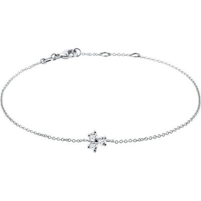 Klenota náramok z bieleho zlata s tromi diamantmi k0492042