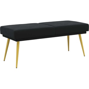 vidaXL Двойно легло Черно 120 x 45 x 46 см Кадифе (42038591)