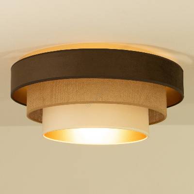 BELIS Таванно осветително тяло WENTA 1xE27/60W/230V Ø 50 см кафяво/юта/бежово (BE1098)