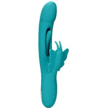 Loveline Мулти-функционален вибратор за g-точка с език "loveline fgb green" 25 см