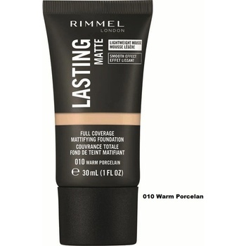 Rimmel London Lasting Matte Foundation make-up 010 Warm Porcelain 30 ml