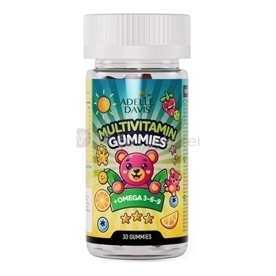 Adelle Davis Multivitamin Gummies + Omega 3,6,9 s príchuťou pomaranč 30 želatínových medvedíkov