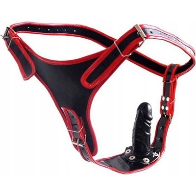 bdsm-bondage-shop BDSM kalhotky z PU kůže s análním dildem