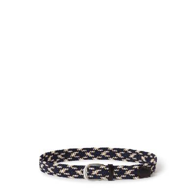 Колан Osprey London Men's Sam Flexible Woven Leather Belt - Nvy/Beige