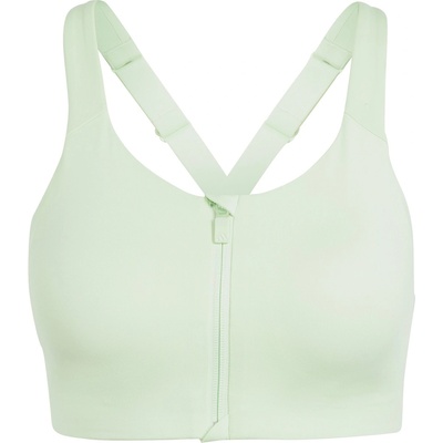 adidas Women's Tlrdim Lux Zipped Non Wired High Impact Sports Bra - Green