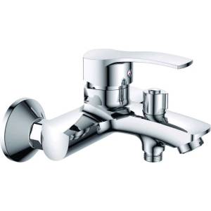 Inter Ceramic Едноръкохватков смесител за вана/душ Inter Ceramic Quadrat, гланциран хром (662530/ 6ЕЗ А-RI)