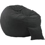Pufrelax Комплект, Барбарон и декоративна възглавница 800л. , King Size XL - Eerie black, Перящ се калъф, Трансформира се в легло, Пълнеж с микс от мемори пяна и дунапрен, Гама Plush honey