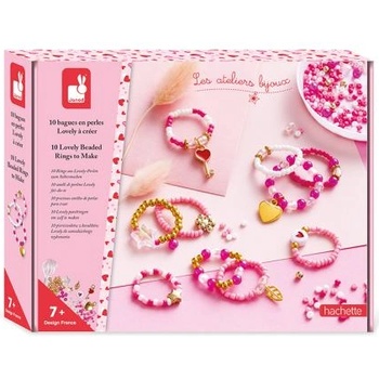 Janod Atelier Креативен комплект Изработка на бижута Перлени пръстени 10 бр