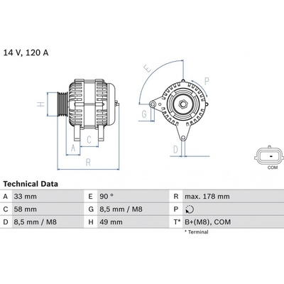 Alternátor BOSCH 0 986 084 100
