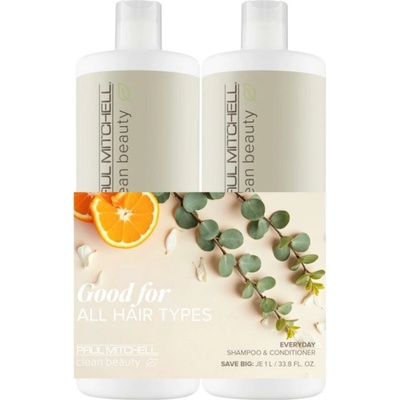 Paul Mitchell Clean Beauty Everyday šampon 1000 ml + kondicionér 1000 ml darčeková sada