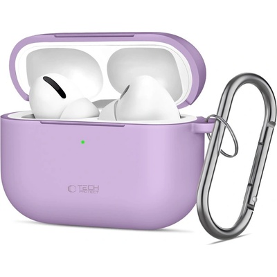 Tech-Protect Силиконов калъф за слушалки Apple AirPods Pro 3 от Tech-Protect Silicone Hook - Lavender (5906302333103)