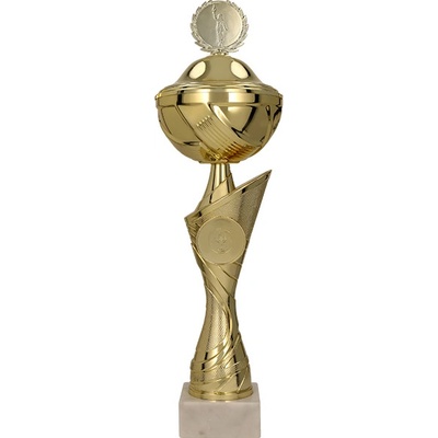 Kovový pohár s poklicí Zlatý 45 cm 16 cm