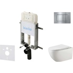 kielle Genesis New - Комплект структура за вграждане, тоалетна чиния Gaia, Rimless, SoftClose седалка и бутон Gemini New III, лъскав хром 30528SZ17 (30528SZ17)
