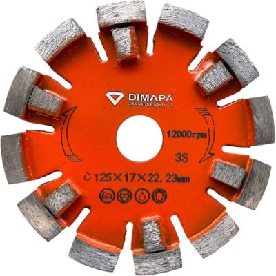 Diamantový kotouč do drážkovací frézy 125 mm x 22,23 mm Zrnitost: 3S Bond