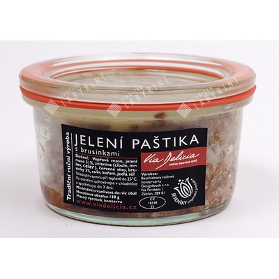 Via Delicia Jelení paštika brusinky 130 g – Zboží Mobilmania