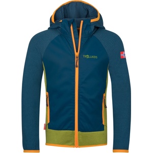 TROLLKIDS Детско поларено яке Trollkids Kid's Seiland Jacket Fleece jacket - Madeira Blue / Pear Green / Sahara Sunset - размер 104 (EU) (703-5393-0413)