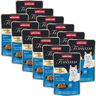 Animonda Vom Feinsten Cat Adult – hydina a filety z tresky 12 x 85 g